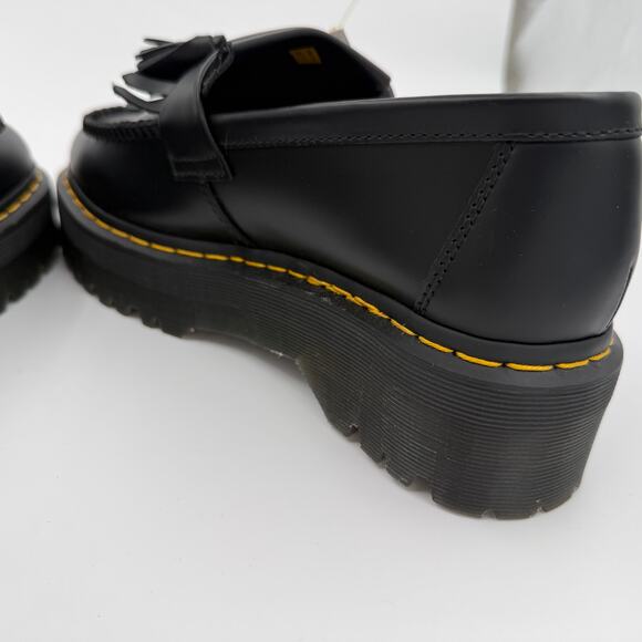 Dr. Martens Unisex Adrian Quad Black Leather Platform Loafers - Size 10 Men's - Picture 12 of 16